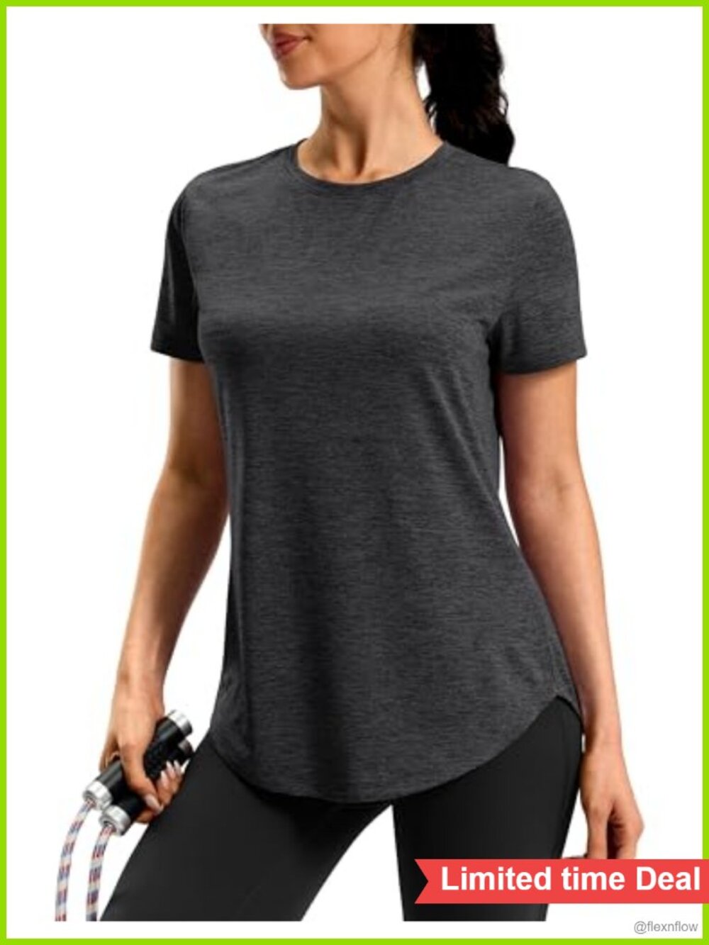 Women's Bum-Covering Length Short Sleeve Athletic Workout Shirt